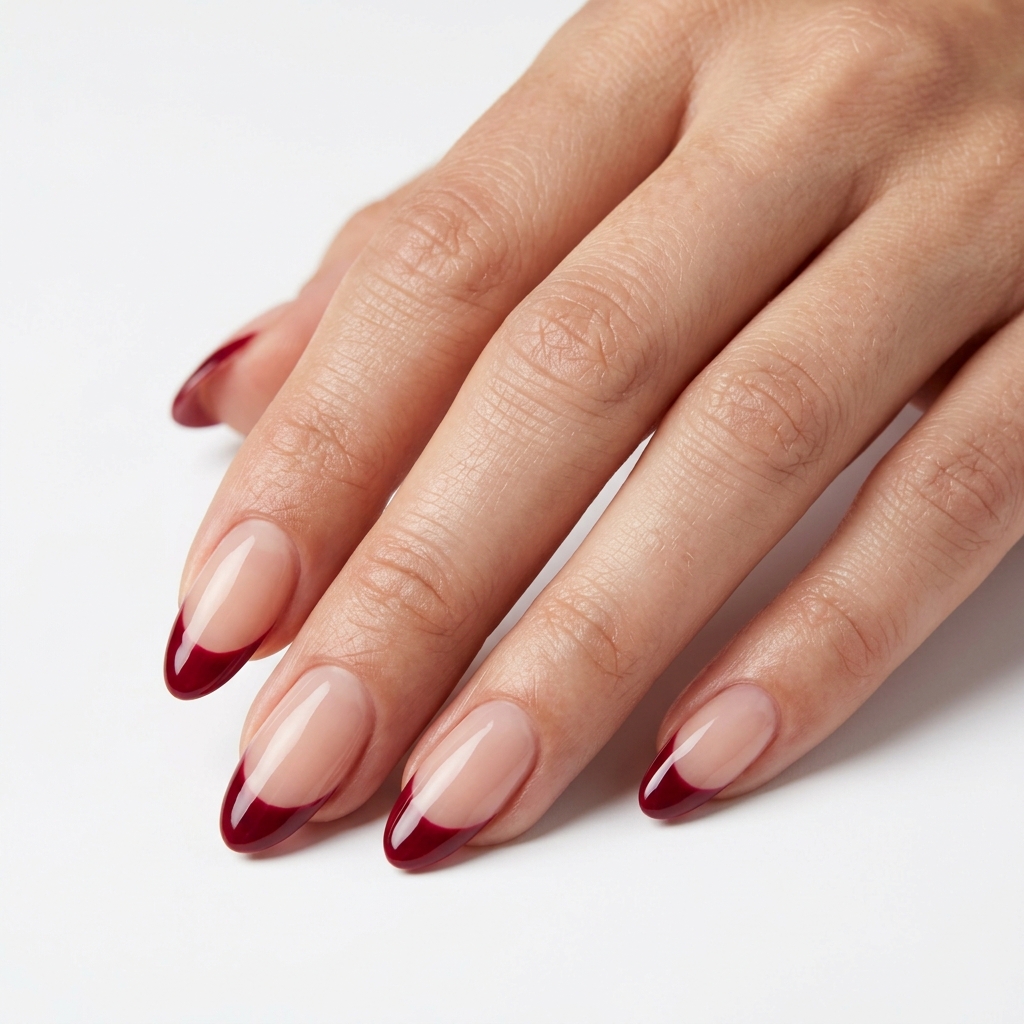 Classic Cherry Red French Tip Nails Ideas