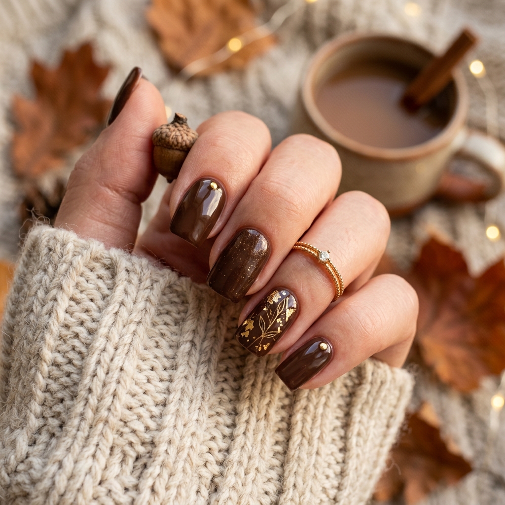 October Nail Designs: 30 Creative Ideas to Inspire Your Autumn Manicure 12 Chocolate Brown October Nails Ideas