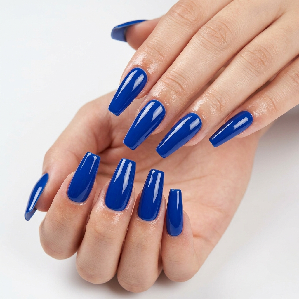 Cobalt Blue Coffin Nails Ideas