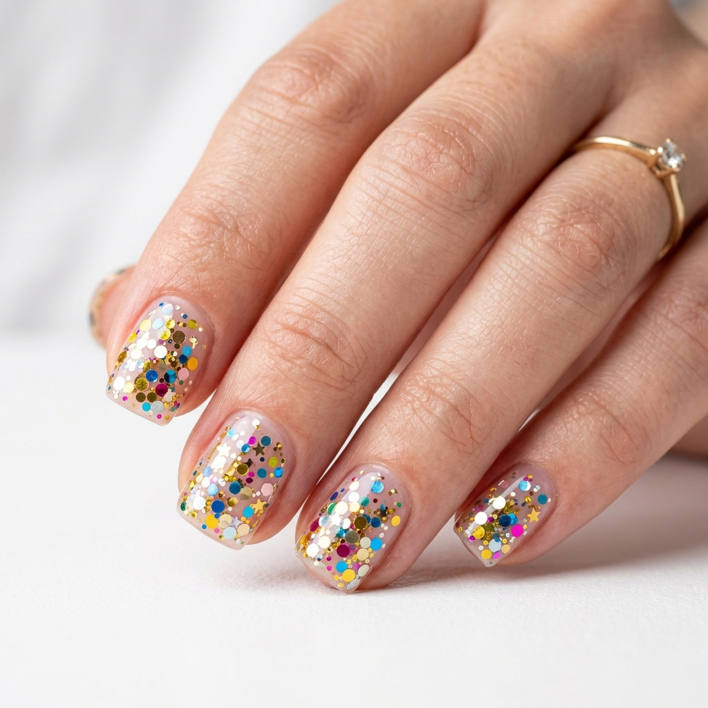 Confetti Graduation Nail Designs