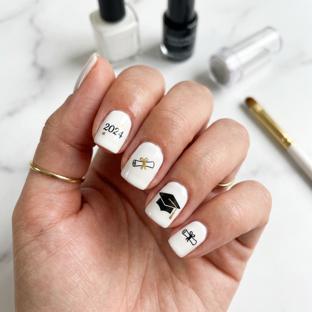 DIY Graduation Nail Designs at Home