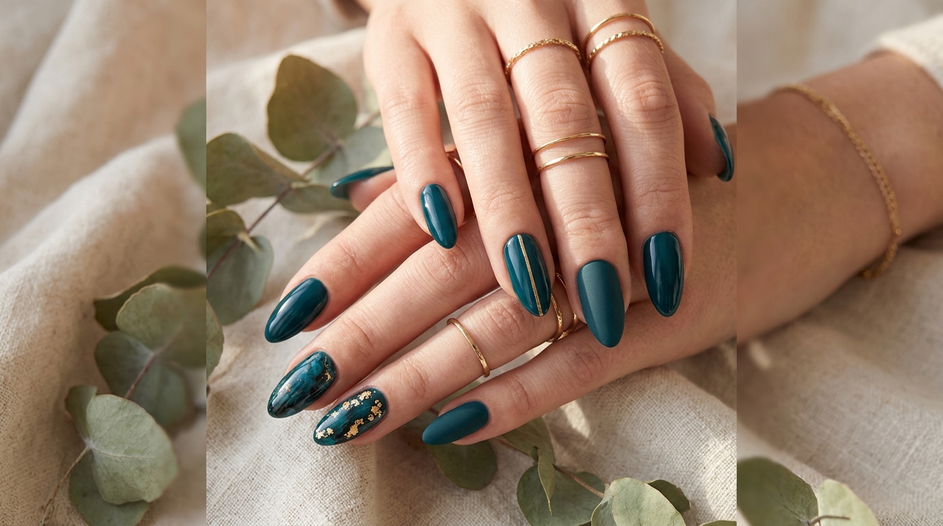dark teal nails