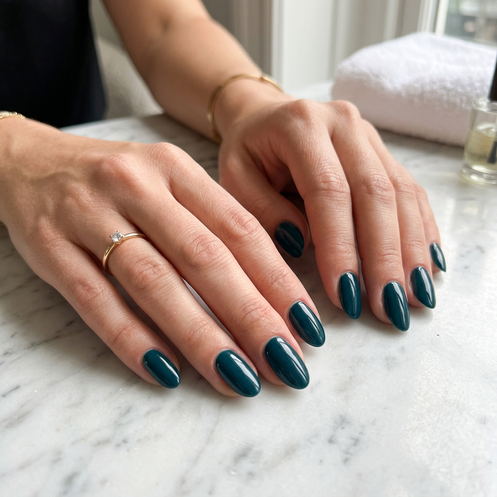 Dark Teal Nails Ideas: 30 Stunning Looks to Inspire Your Next Manicure 3 Dark Teal Acrylic Nails