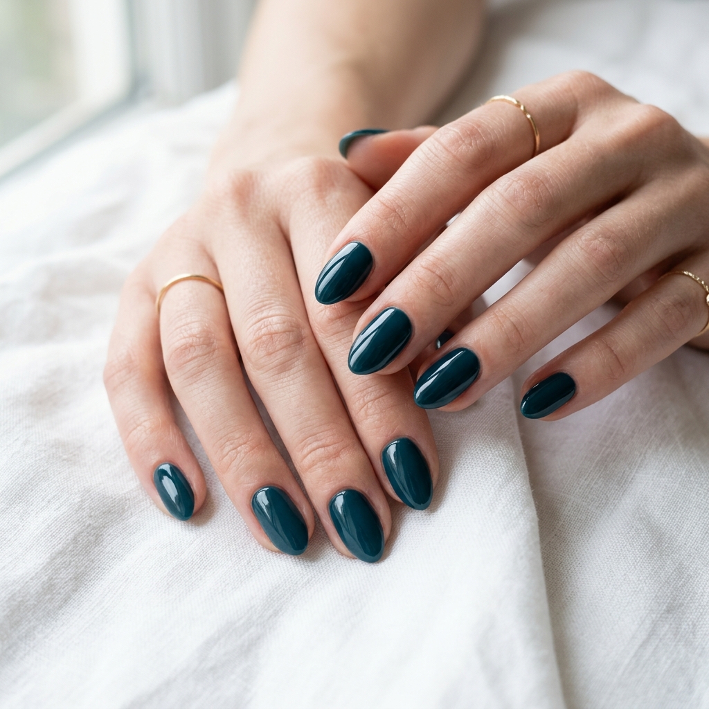 Dark Teal Nails Ideas: 30 Stunning Looks to Inspire Your Next Manicure 4 Dark Teal Gel Nails