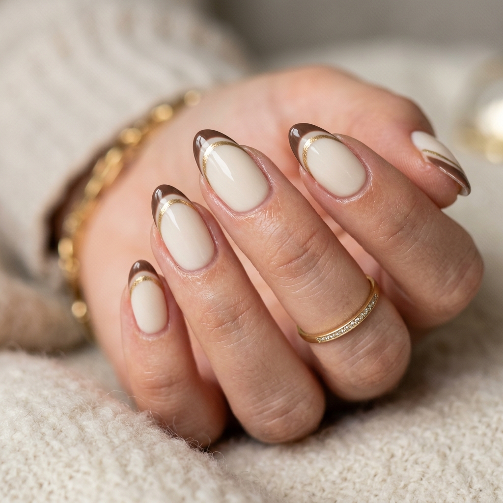 Double Line French Tip Nails Ideas