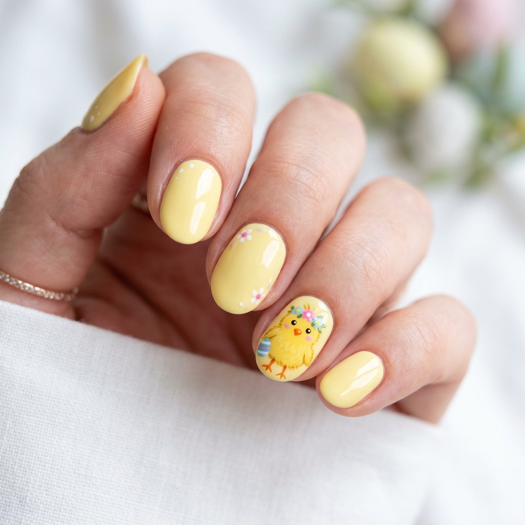 Chick Short Easter Nails Ideas