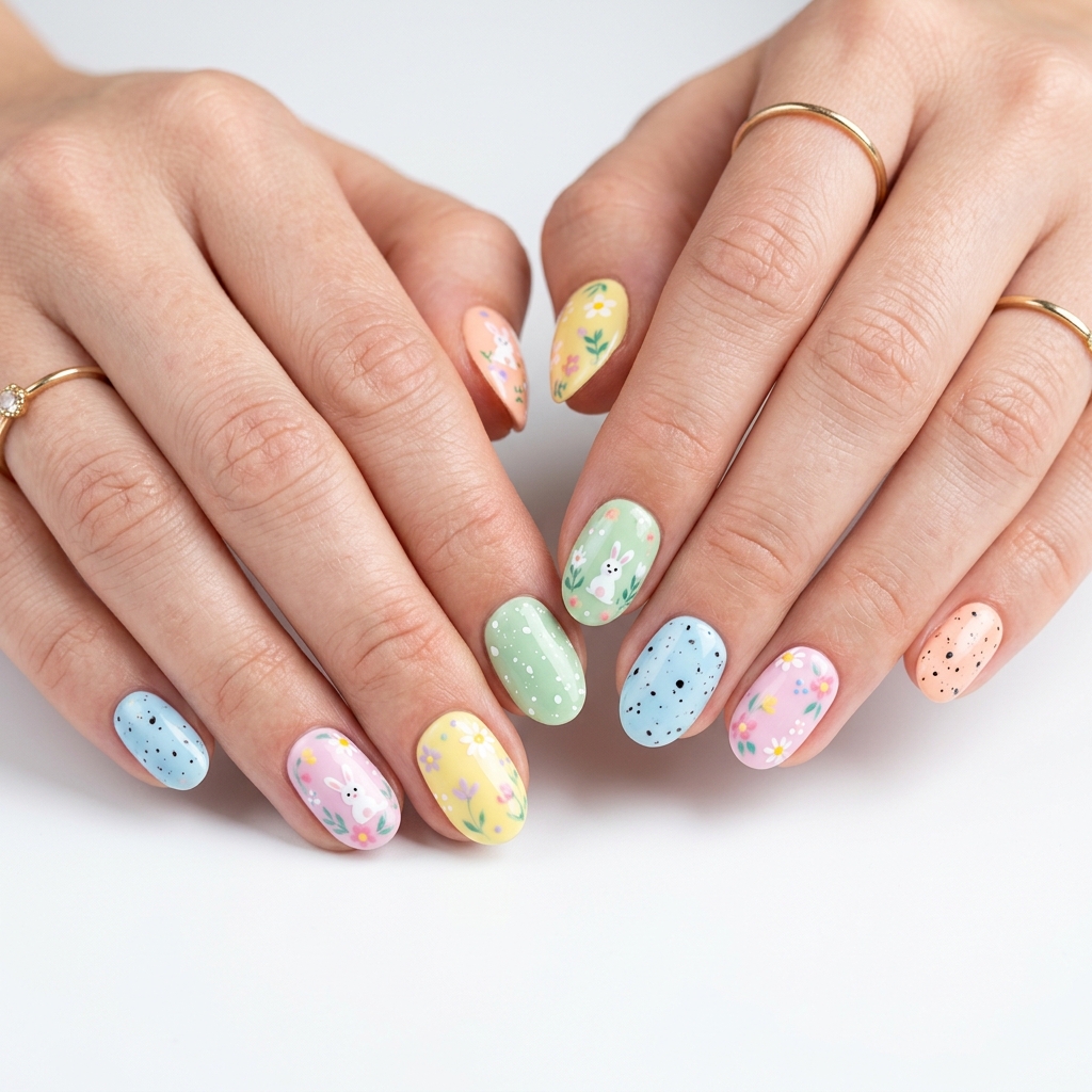 Press-On Short Easter Nails Ideas