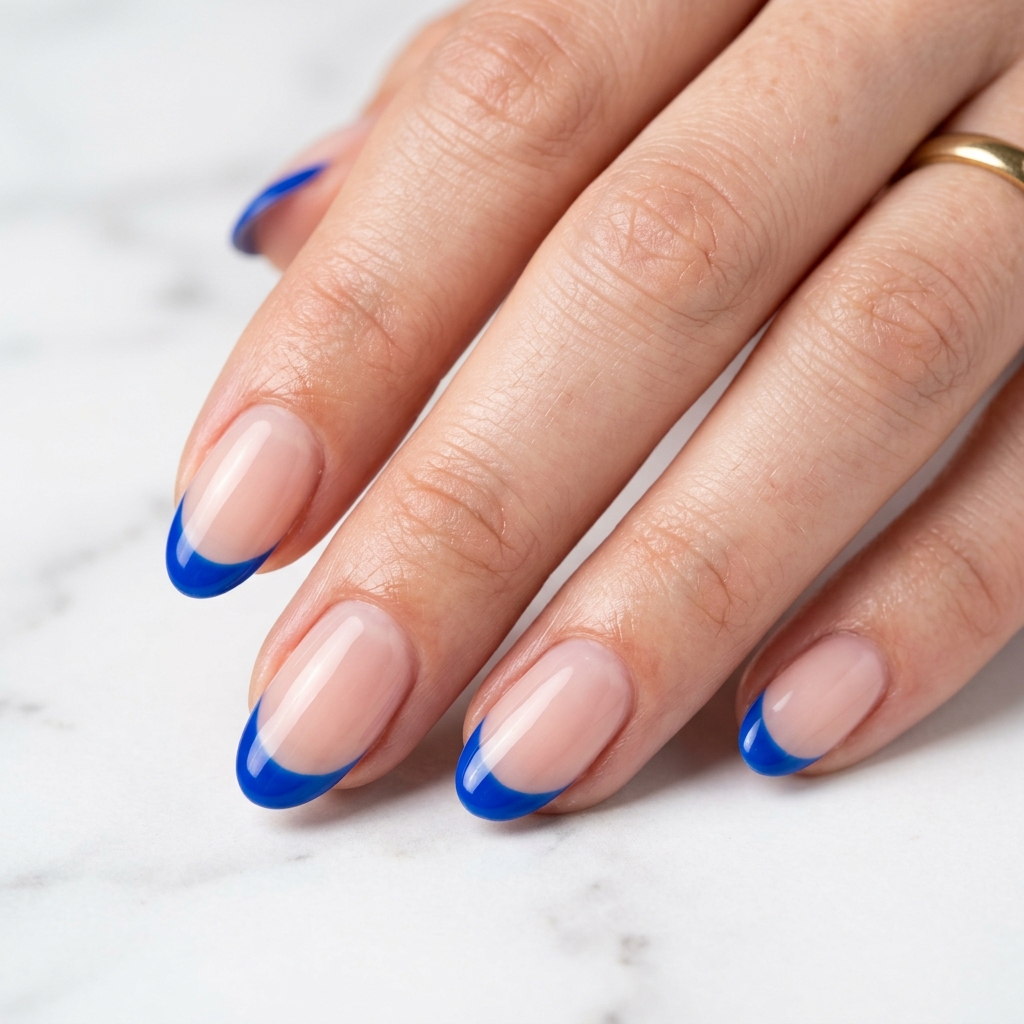 Electric Blue French Tips