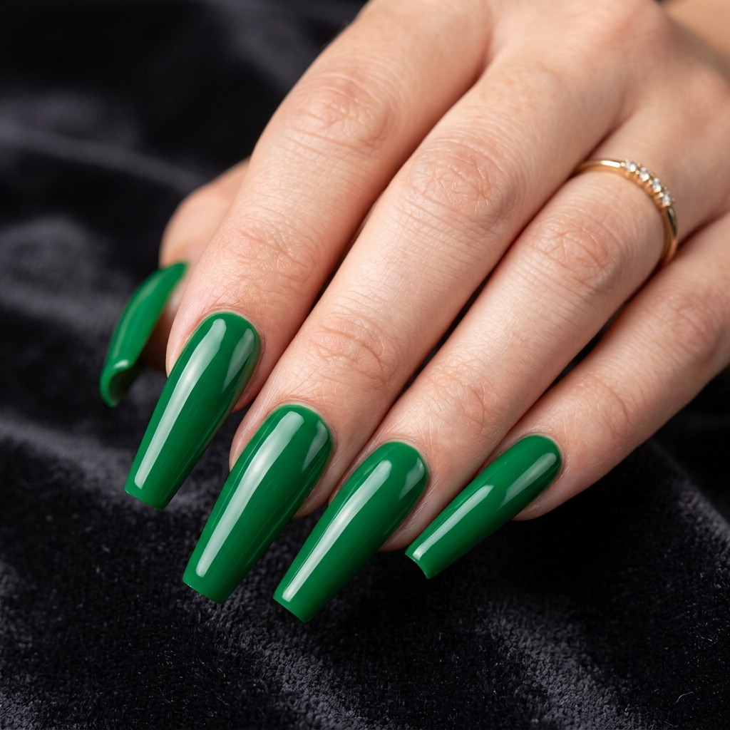 Emerald Green Nail Designs: 30 Stunning Ideas to Inspire Your Next Manicure 20 Emerald Green Acrylic Nail Ideas