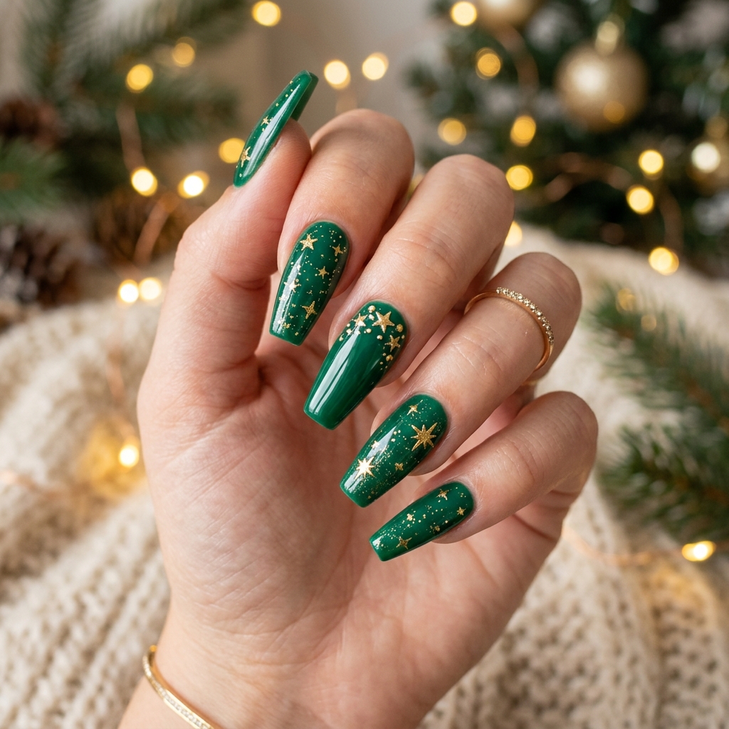 Emerald Green Nail Designs: 30 Stunning Ideas to Inspire Your Next Manicure 17 Holiday Emerald Green Nail Designs
