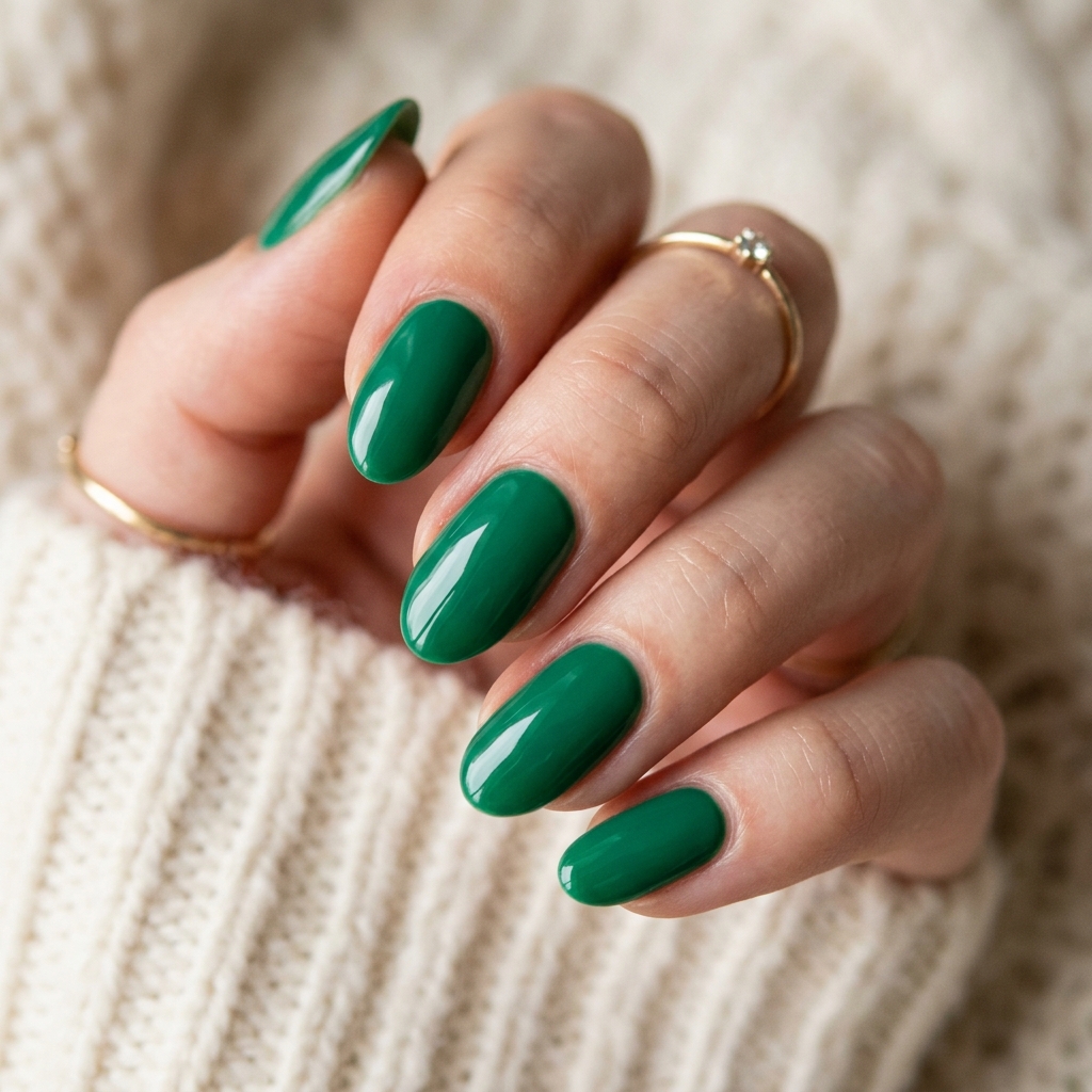 Emerald Green Nail Designs: 30 Stunning Ideas to Inspire Your Next Manicure 22 Emerald Green Oval Nail Ideas