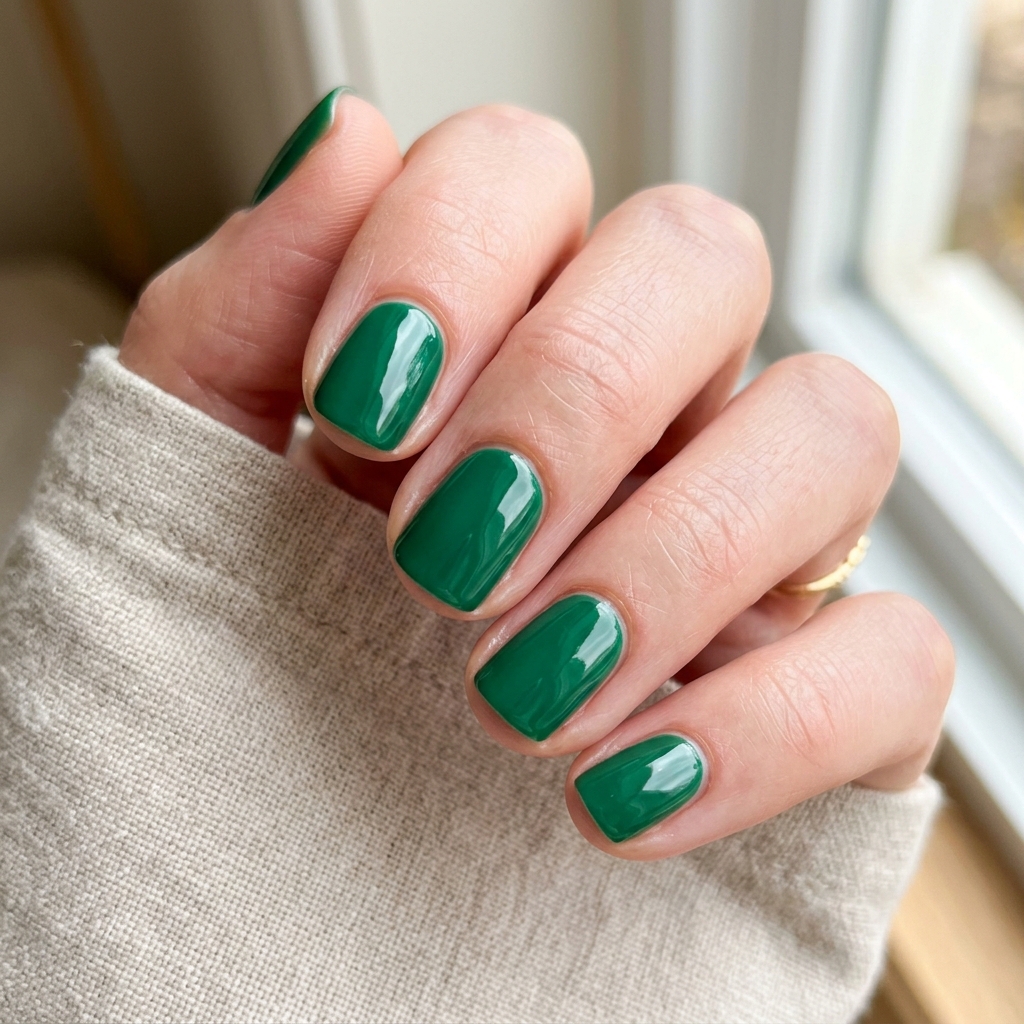 Emerald Green Nail Designs: 30 Stunning Ideas to Inspire Your Next Manicure 15 Short Emerald Green Nail Designs