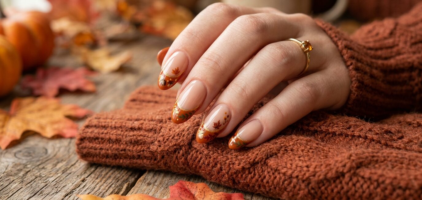 fall french tip nails