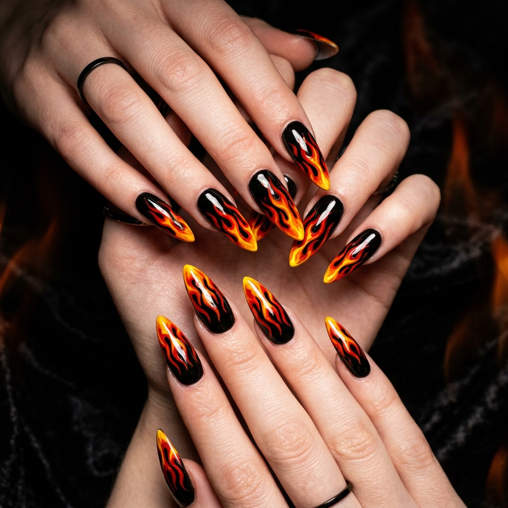 Fire Element aries nails