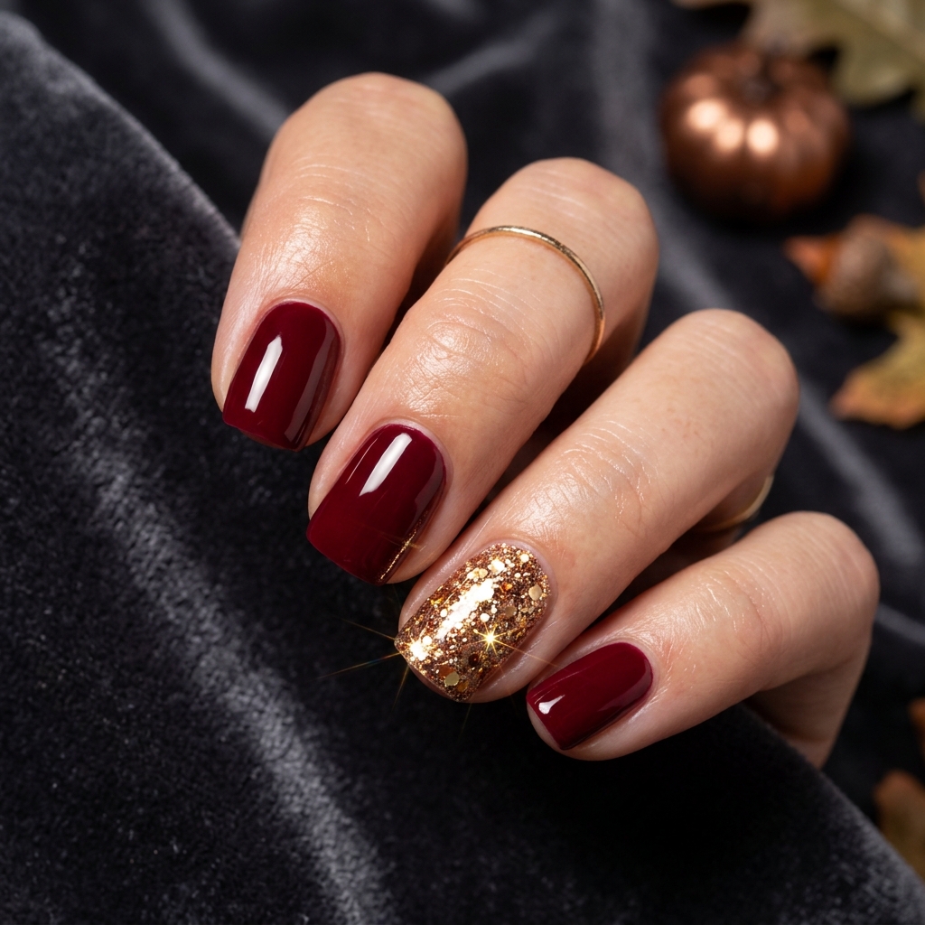Thanksgiving Nails Ideas: 30 Festive Designs to Celebrate the Season 18 Glitter Thanksgiving Nails Ideas
