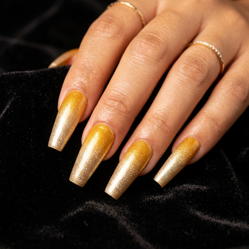 Yellow Ombre Nails 30 Ideas: The Ultimate Guide to Sunny, Gradient Manicures 17 Golden Yellow Ombre Nails