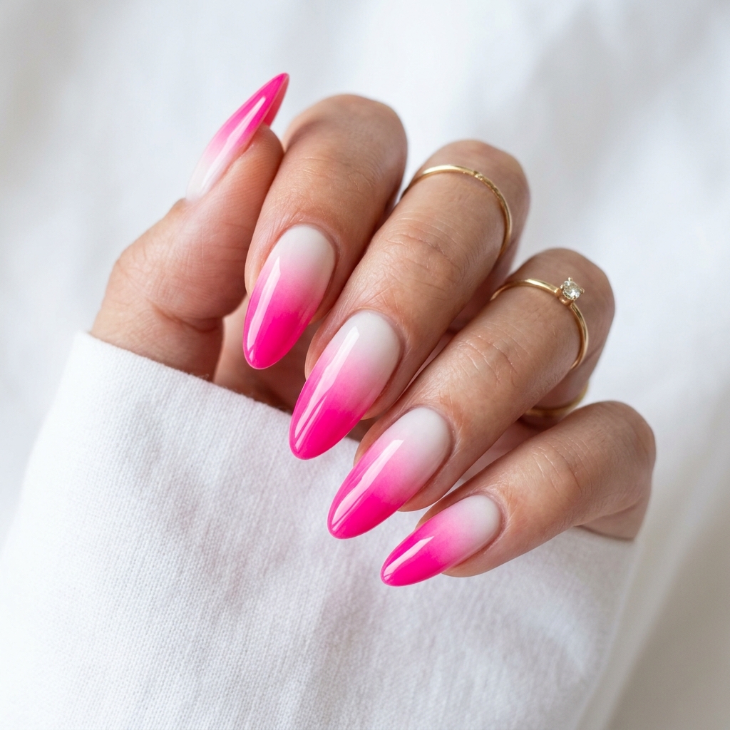 Hot Pink French Tip Nails 30 Ideas: The Ultimate Guide to Bold and Playful Nail Inspiration 20 Ombre Hot Pink French Tip Nails Ideas