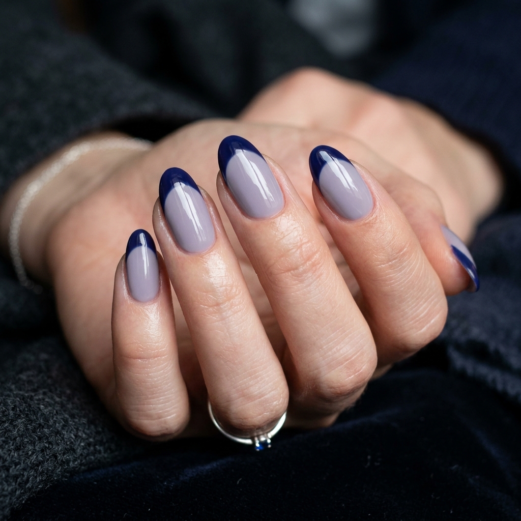 Dark Blue French Tip Nails: 30 Stunning Ideas to Inspire Your Next Manicure 29 Indigo Blue French Tip Nail Ideas