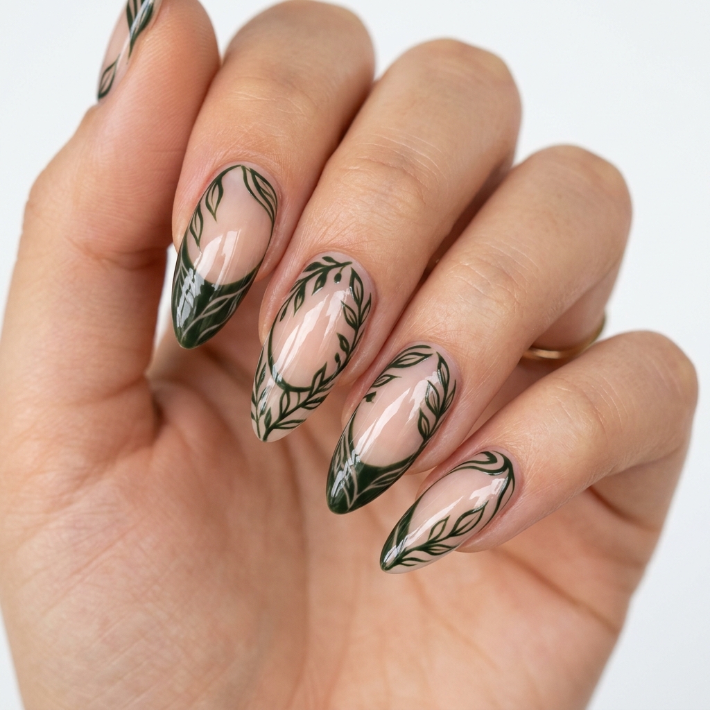 Leaf Nail Art: 30 Stunning Nature Inspired Ideas for Your Next Manicure 26 Leaf Nail Art with Negative Space Ideas