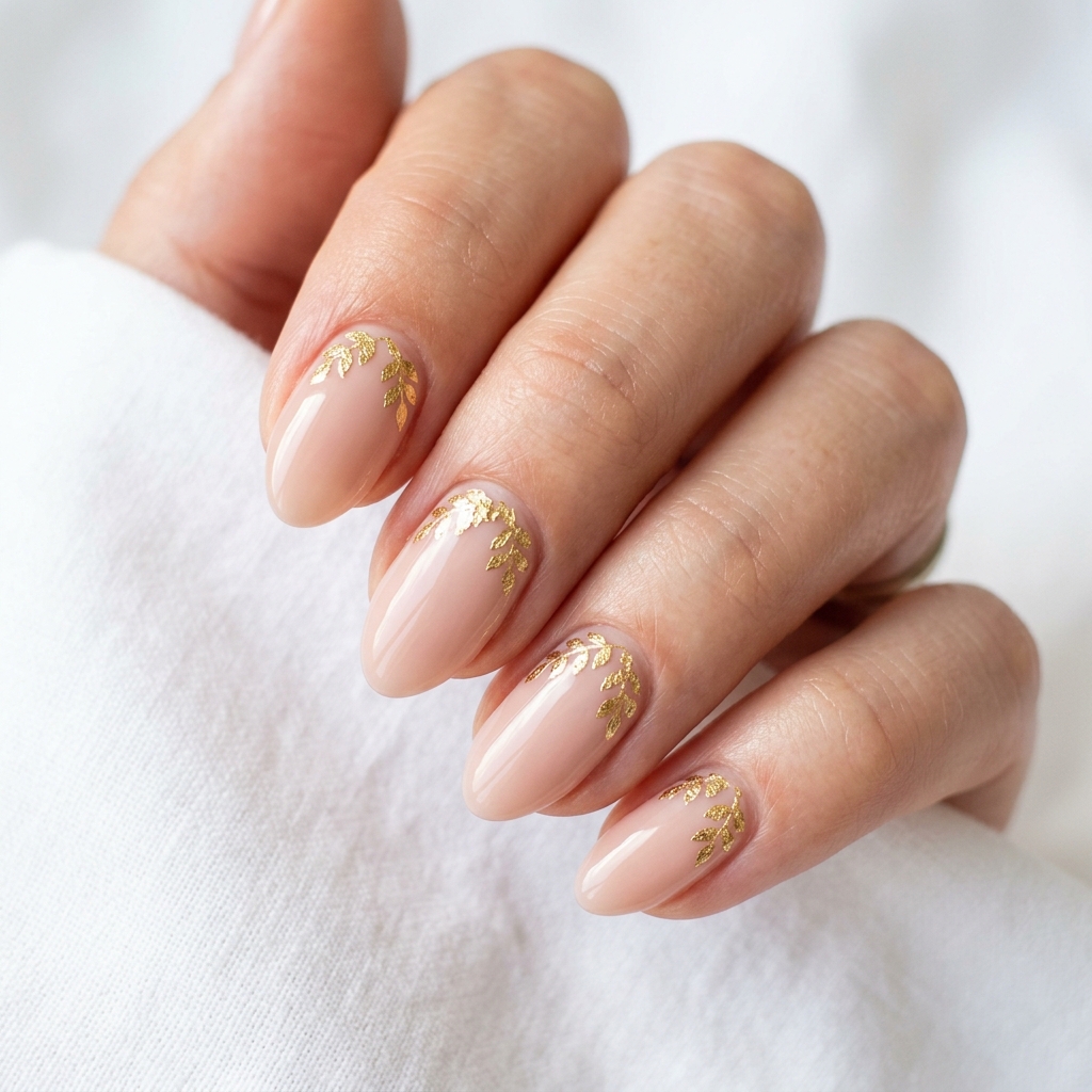 Leaf Nail Art: 30 Stunning Nature Inspired Ideas for Your Next Manicure 11 Leaf Nail Art on Short Nails Ideas