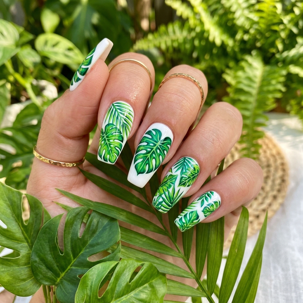 Leaf Nail Art: 30 Stunning Nature Inspired Ideas for Your Next Manicure 28 Leaf Nail Art for Summer Ideas