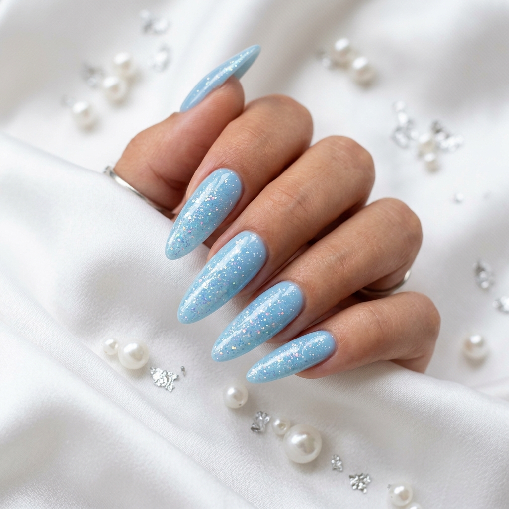 Acrylic Light Blue Summer Nails Ideas