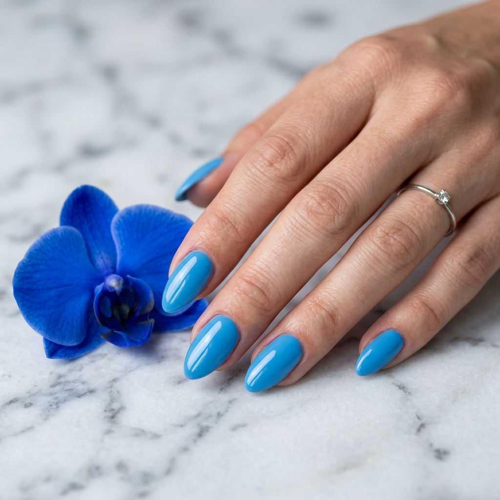 Gel Light Blue Summer Nails Ideas