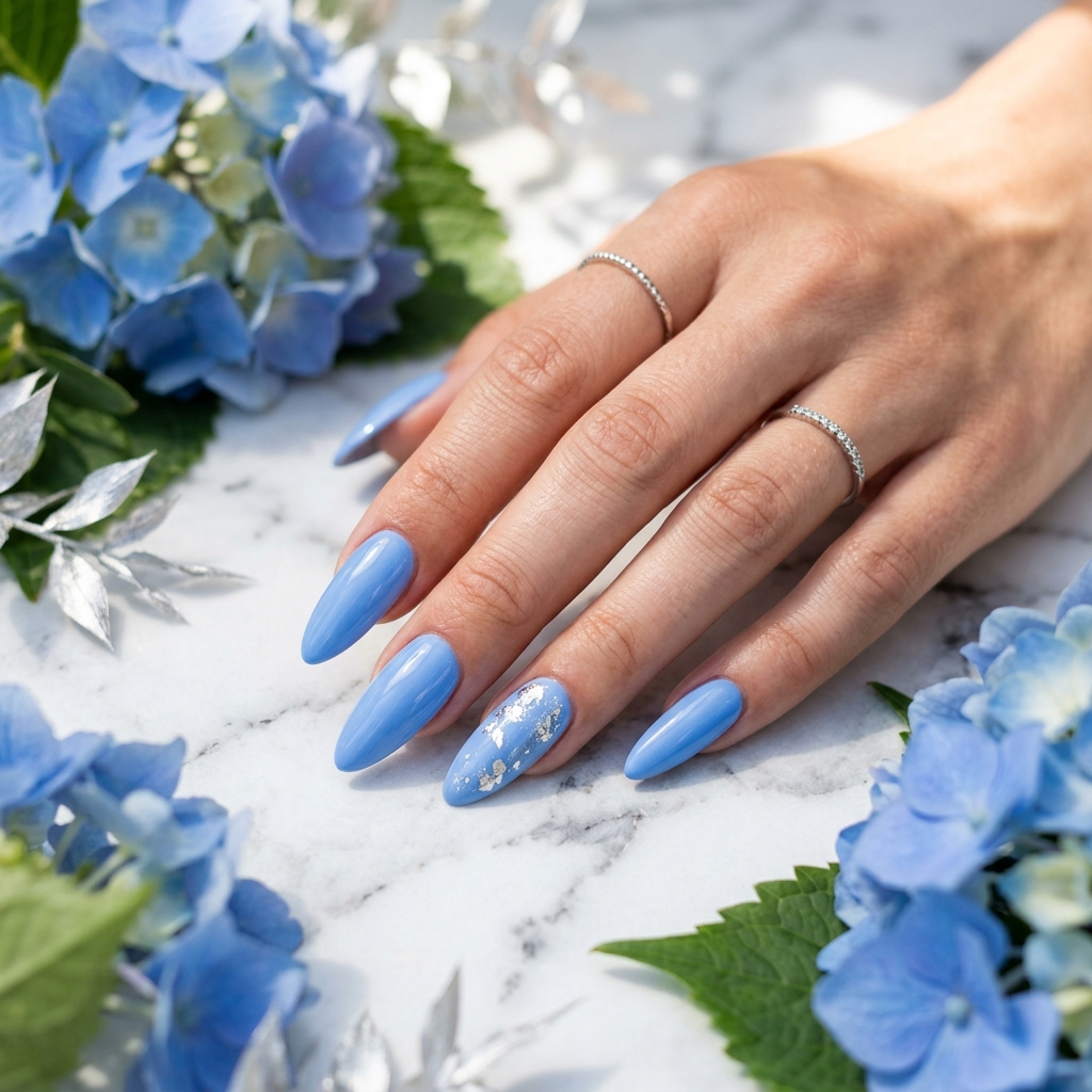 Long Light Blue Summer Nails Ideas