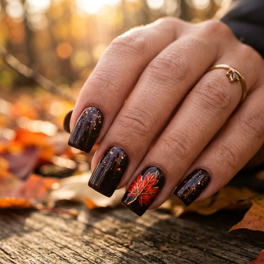 Thanksgiving Nails Ideas: 30 Festive Designs to Celebrate the Season 29 Maple Leaf Nail Ideas