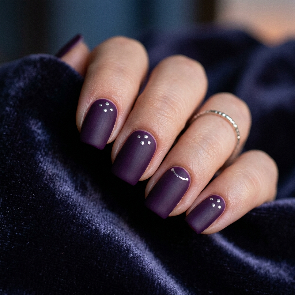 Matte Purple Halloween Nails Ideas