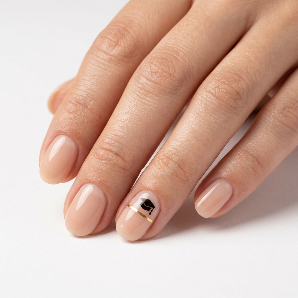 Minimalist Graduation Nail Designs
