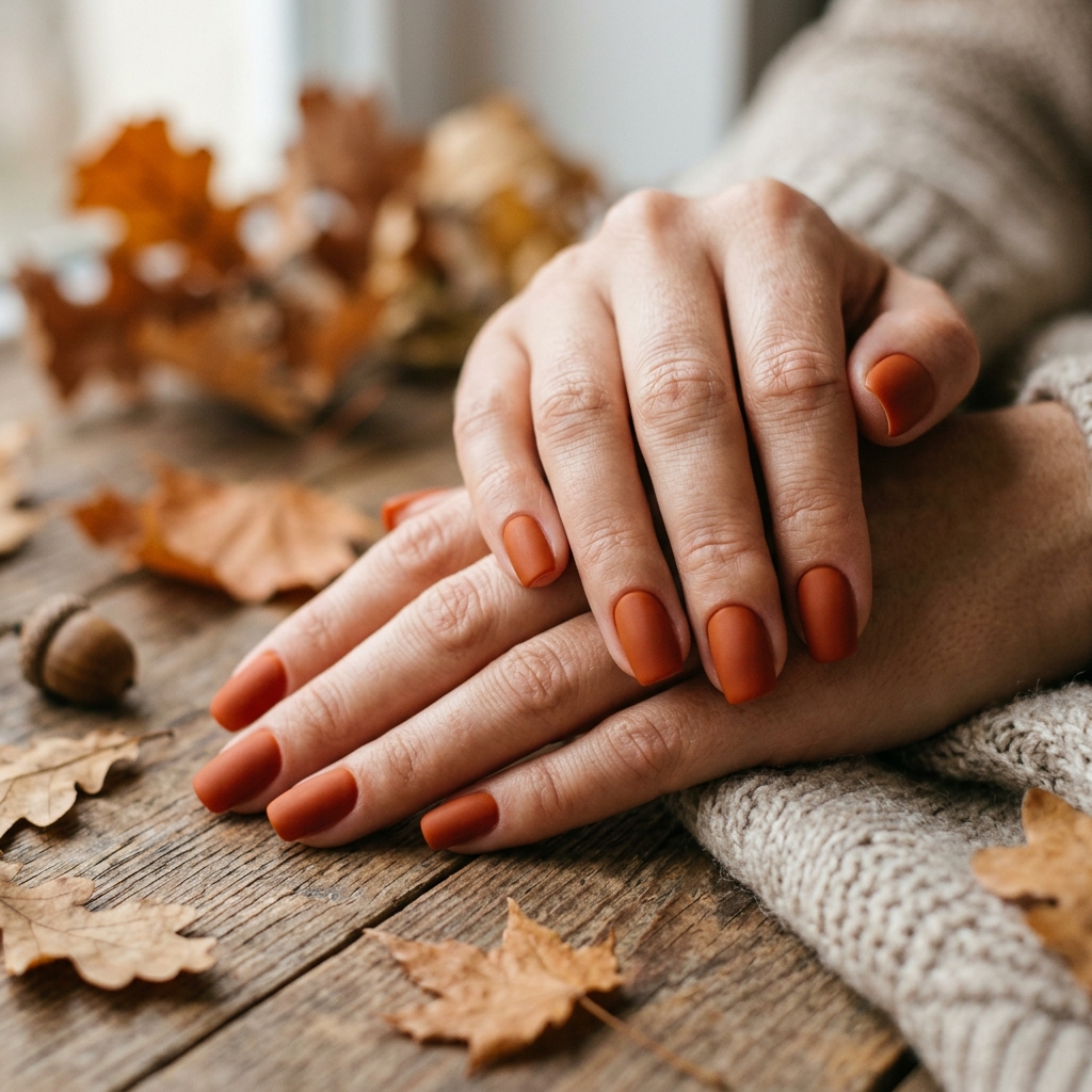 October Nail Designs: 30 Creative Ideas to Inspire Your Autumn Manicure 8 Burnt Orange October Nails Ideas