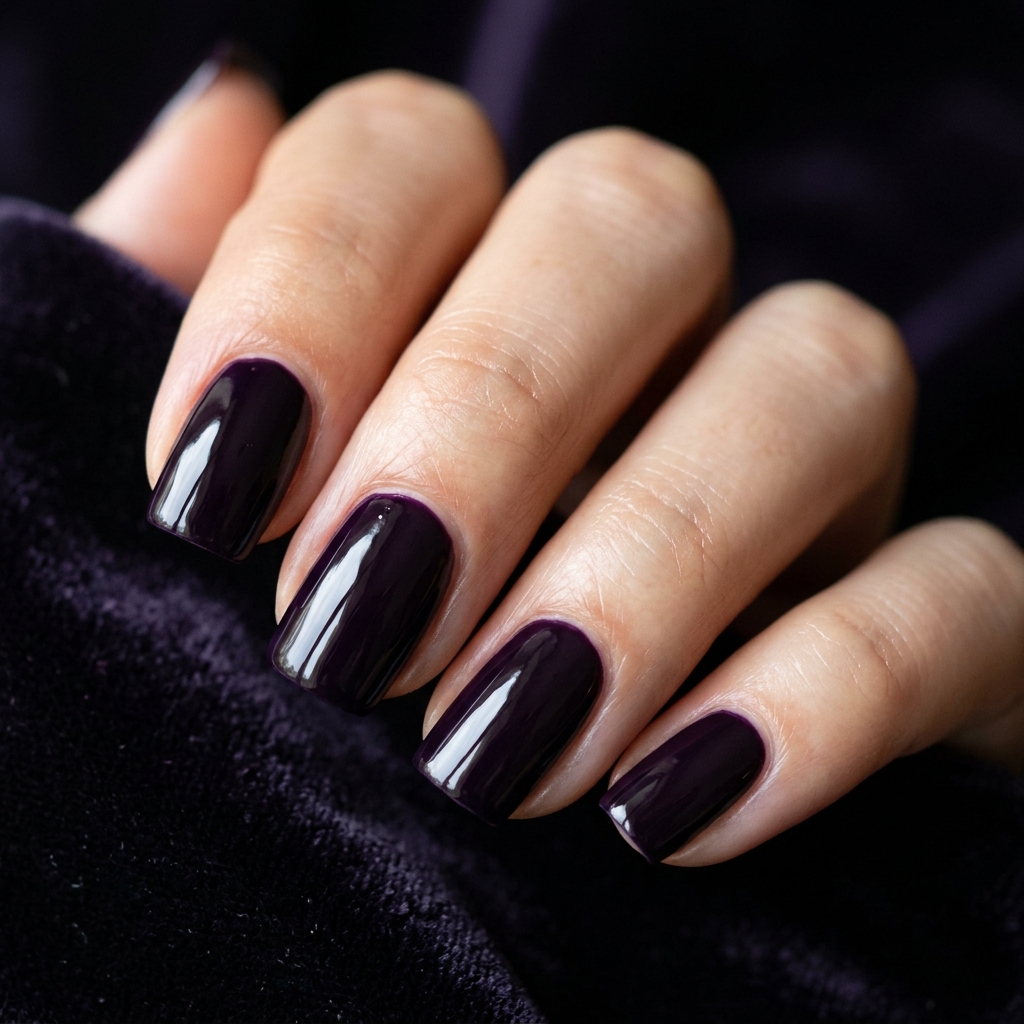 Deep Violet Halloween Nails Ideas