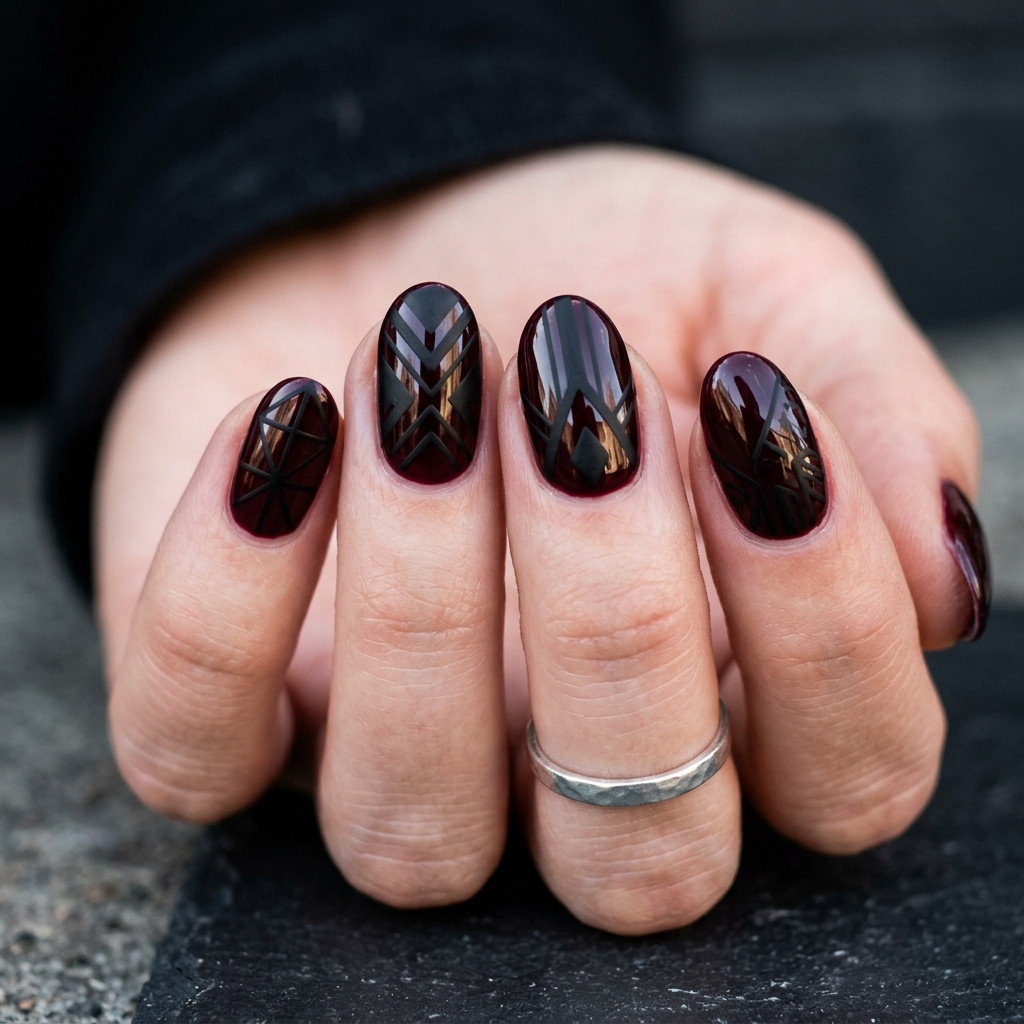 Black Cherry Nails: 30 Creative Ideas to Inspire Your Next Manicure 31 Edgy Black Cherry Nails Ideas
