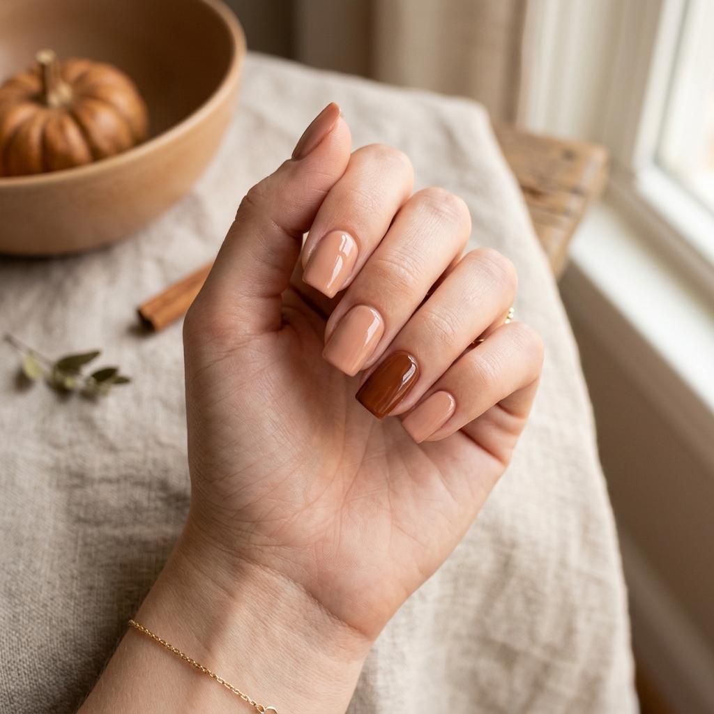 Thanksgiving Nails Ideas: 30 Festive Designs to Celebrate the Season 17 Nude Thanksgiving Nails Ideas