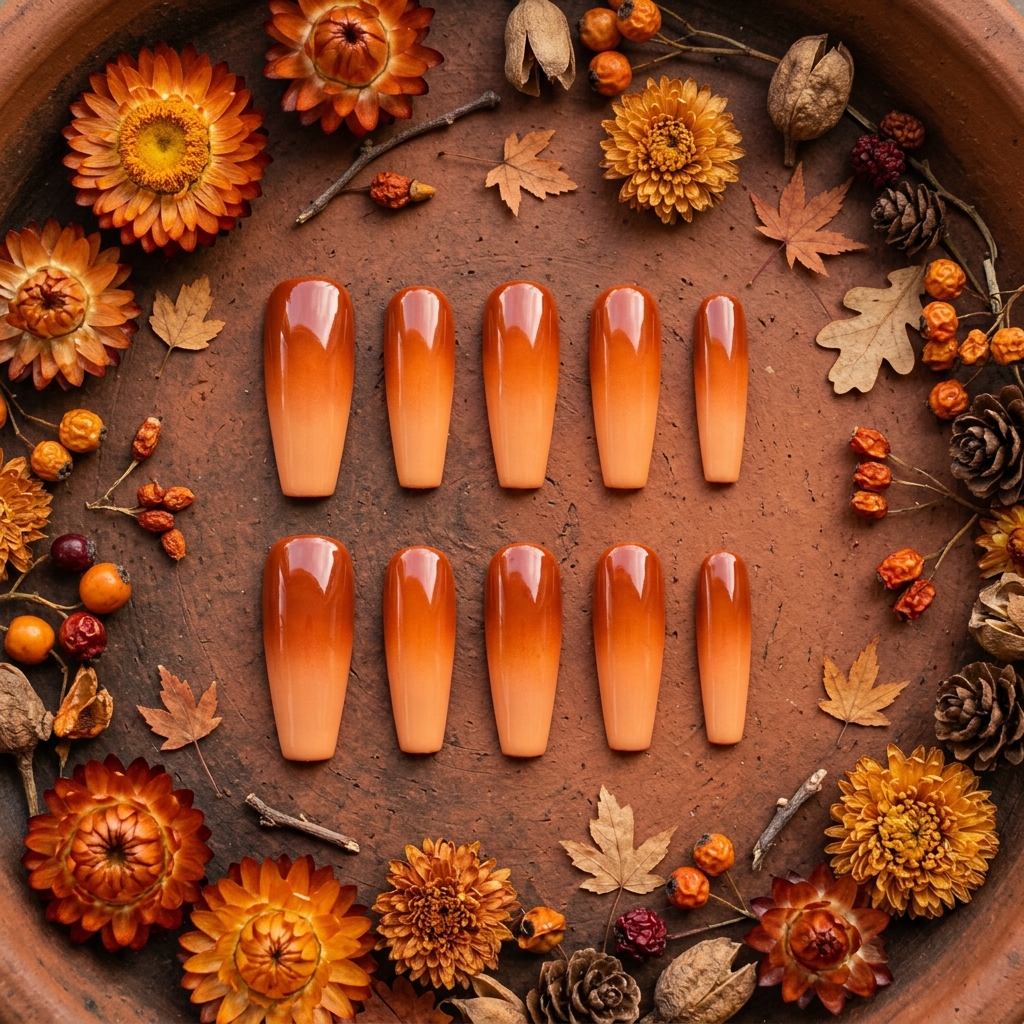 Orange Ombre Nails Ideas: 30 Gorgeous Gradient Looks to Try Right Now 15 Coffin Orange Ombre Nails Ideas