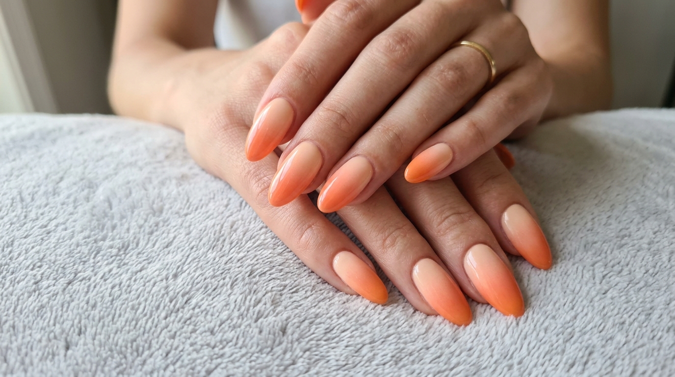 Orange Ombre Nails