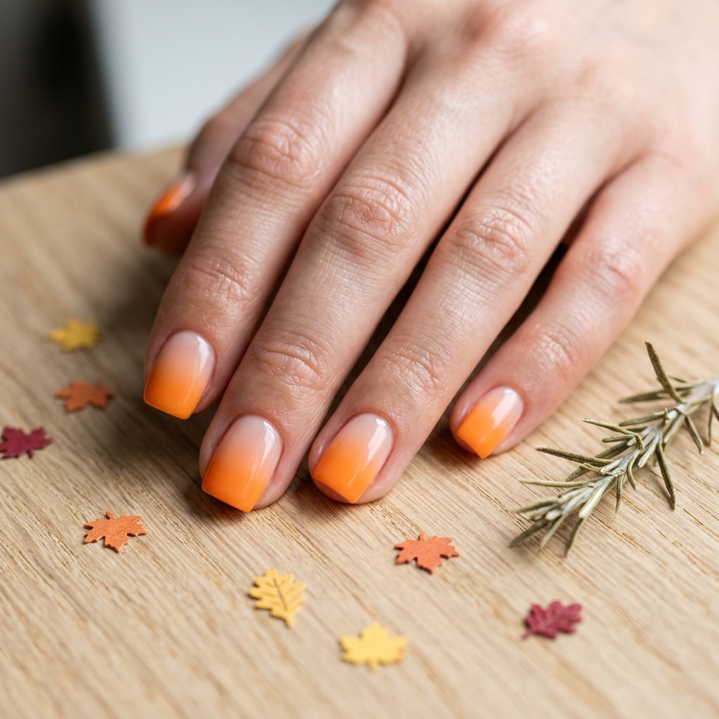 Orange Ombre Nails Ideas: 30 Gorgeous Gradient Looks to Try Right Now 17 Short Orange Ombre Nails Ideas