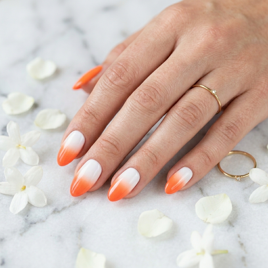 Orange Ombre Nails Ideas: 30 Gorgeous Gradient Looks to Try Right Now 6 White and Orange Ombre Nails Ideas