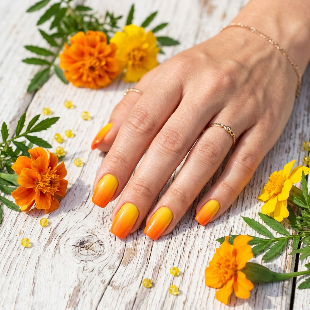 Orange Ombre Nails Ideas: 30 Gorgeous Gradient Looks to Try Right Now 4 Yellow and Orange Ombre Nails Ideas