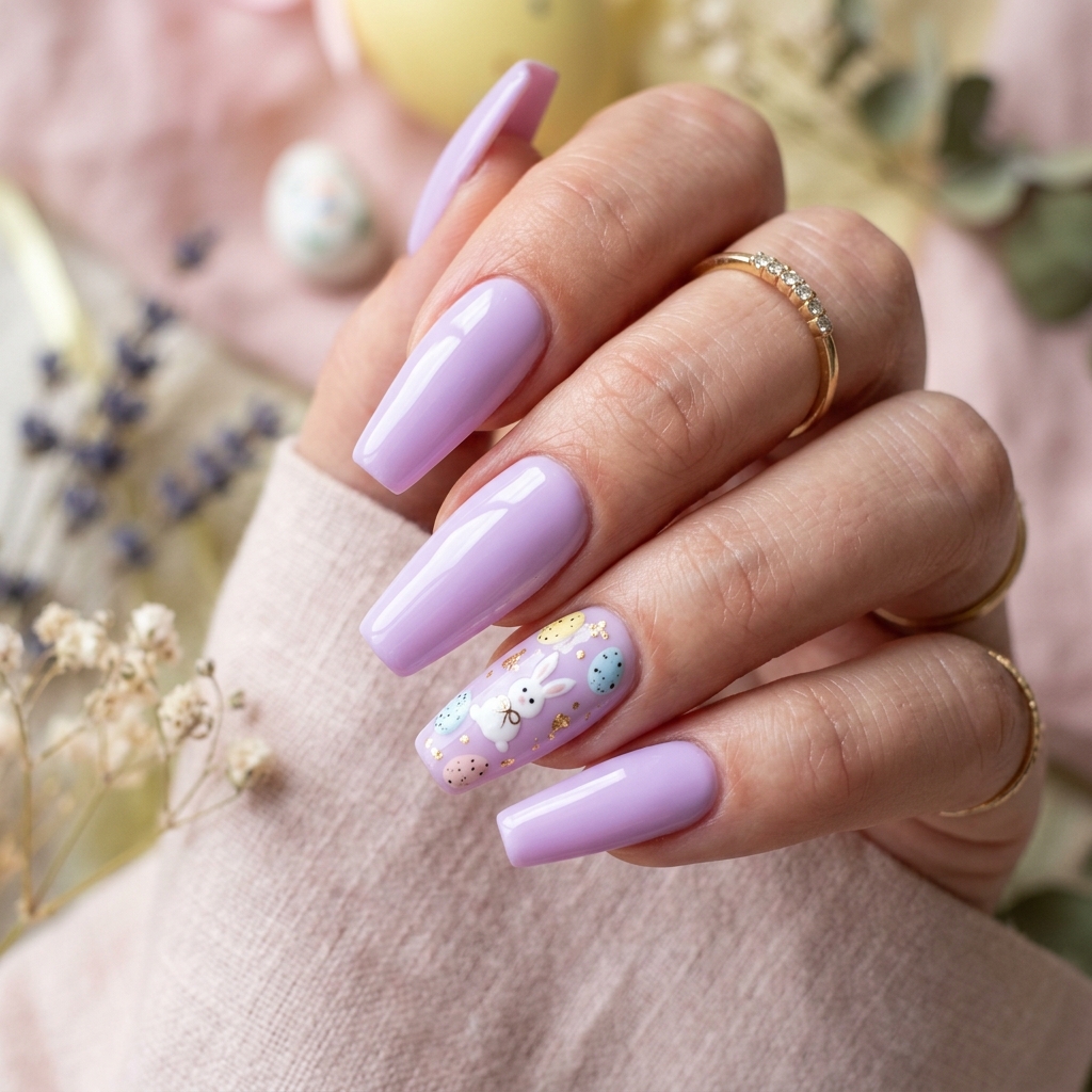 Pastel Easter Nails Coffin Ideas