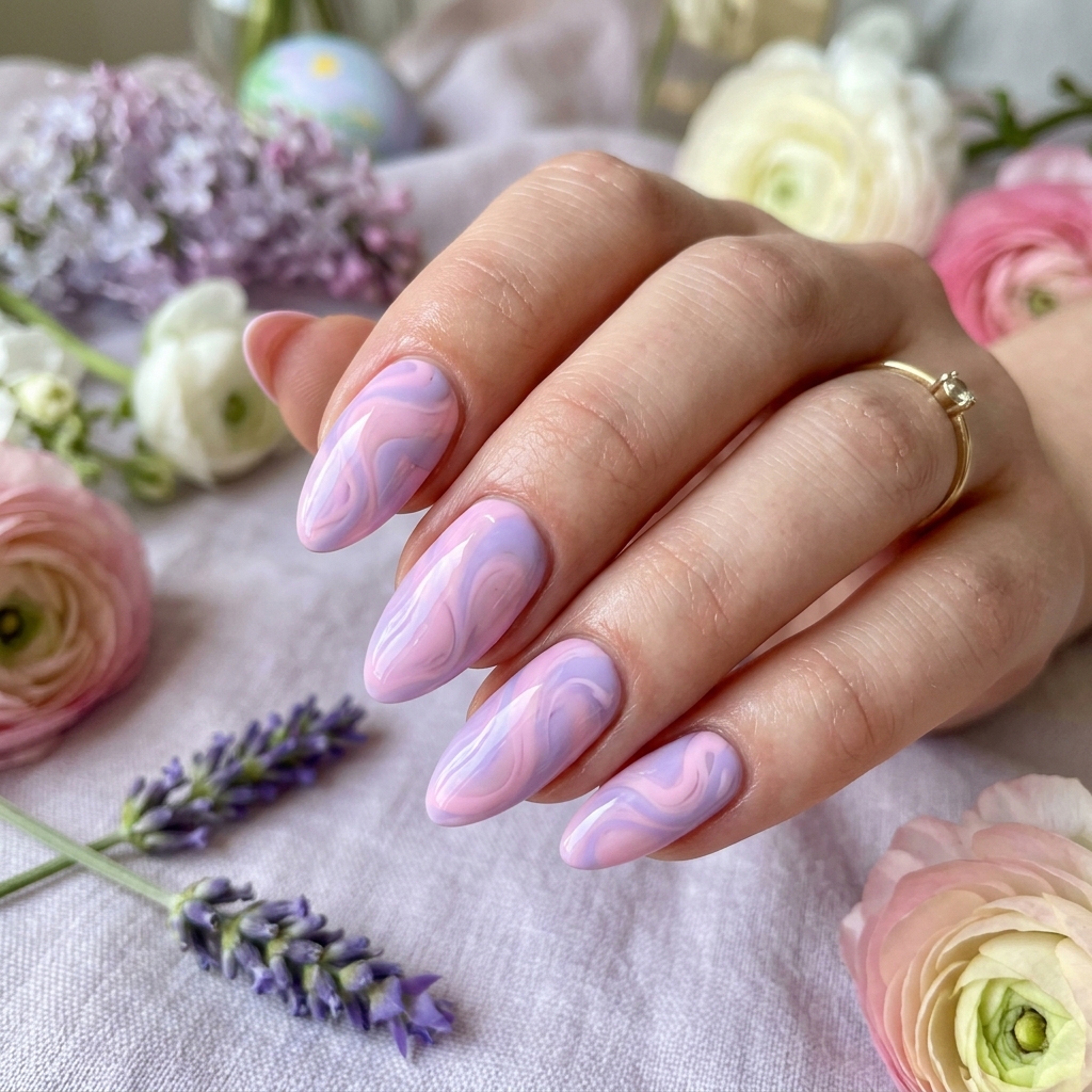 Pastel Easter Nail with Pastel Swirl Ideas