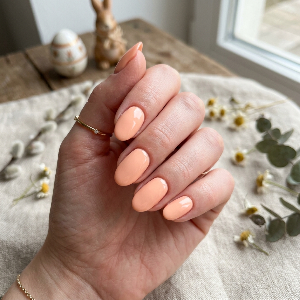 Pastel Peach Easter Nail Ideas