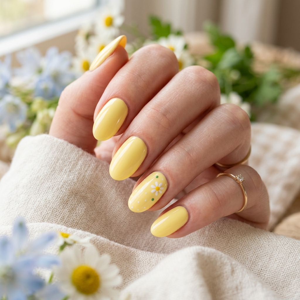 Pastel Yellow Easter Nail Ideas