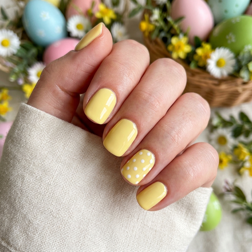 Pastel Easter Nails with Polka Dot Ideas