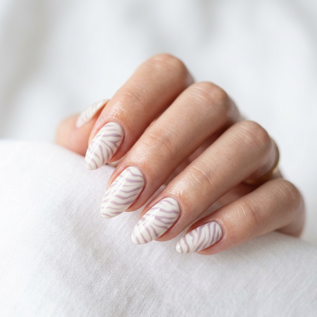 Pastel Zebra Nails Art Ideas