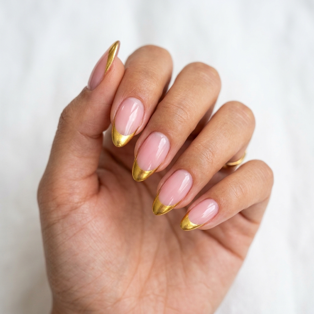 Pink and Gold Nail Designs Ideas: 30 Gorgeous Looks to Inspire Your Next Manicure 9 Pink gold French tip nails 202606191749 1