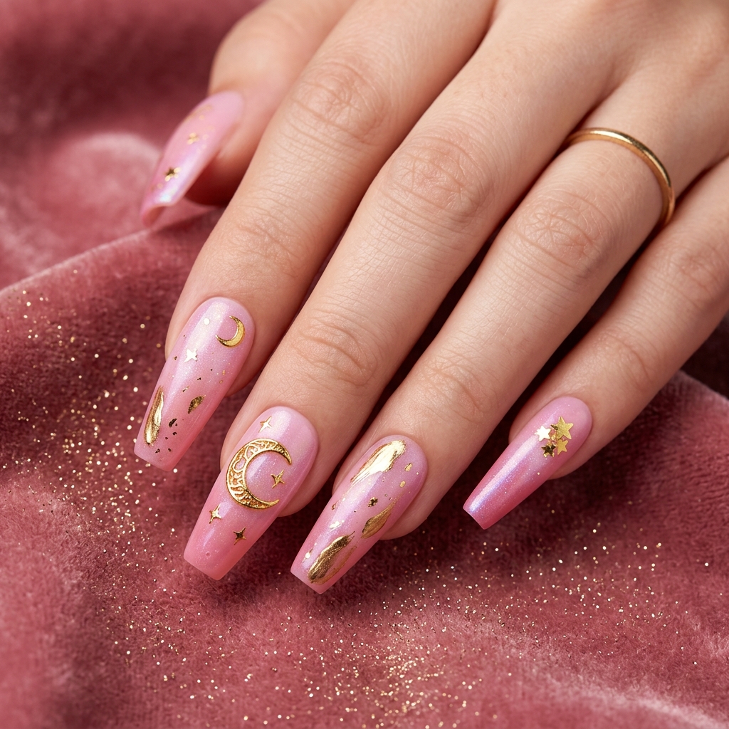 Pink and Gold Nail Designs Ideas: 30 Gorgeous Looks to Inspire Your Next Manicure 26 Pink gold nail art designs 202606191856