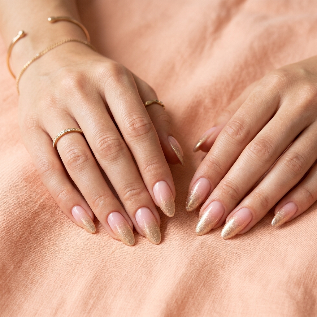Pink and Gold Nail Designs Ideas: 30 Gorgeous Looks to Inspire Your Next Manicure 3 Pink gold ombre nails 202606191744