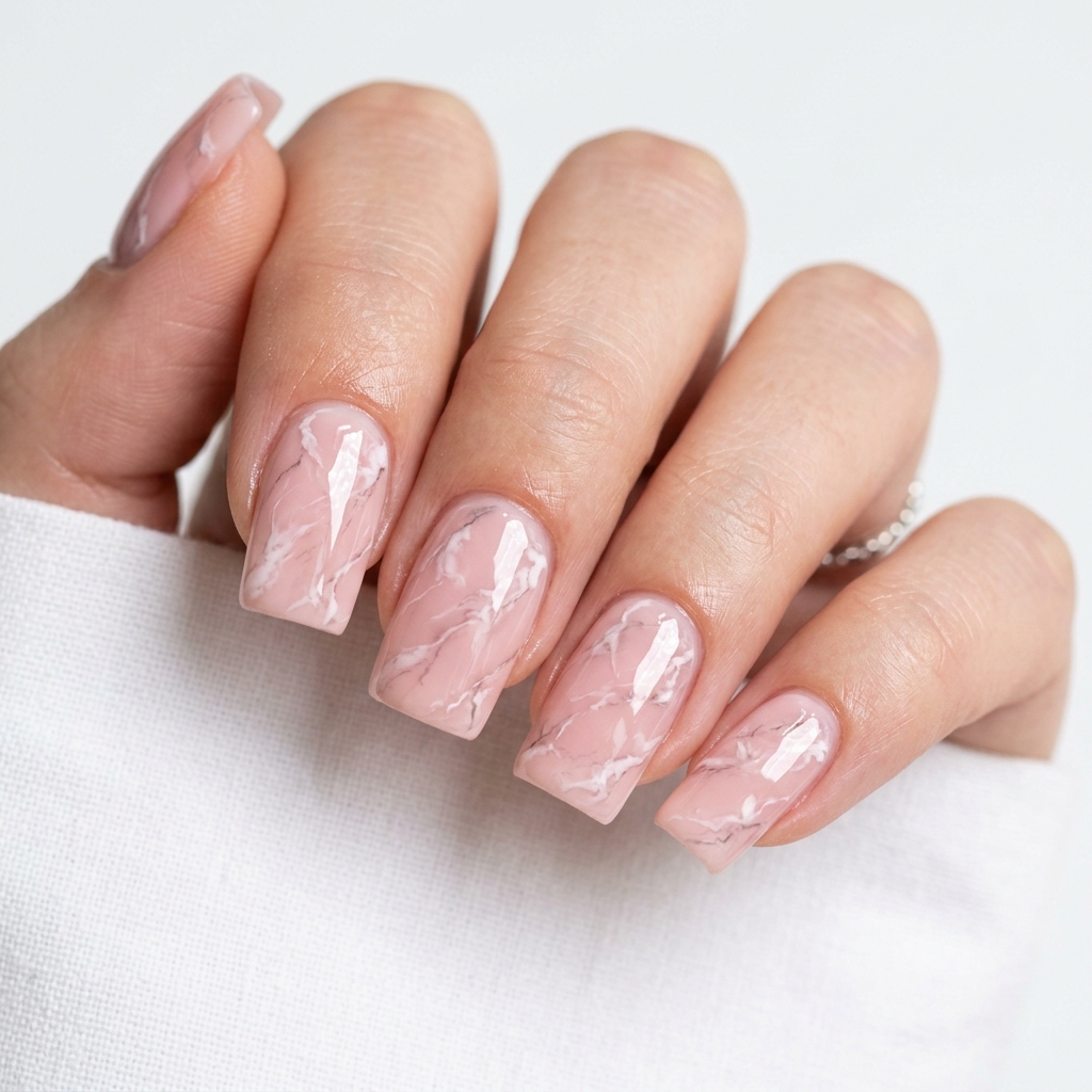 30 Pink Marble Nails Ideas You Will Absolutely Love 16 Pink Marble French Tip Nail Ideas